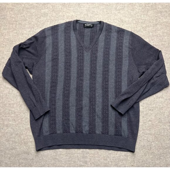Vintage 90's St. Croix Shop Grey V-Neck Long Sleeve Wool Sweater Size XL - Picture 1 of 9